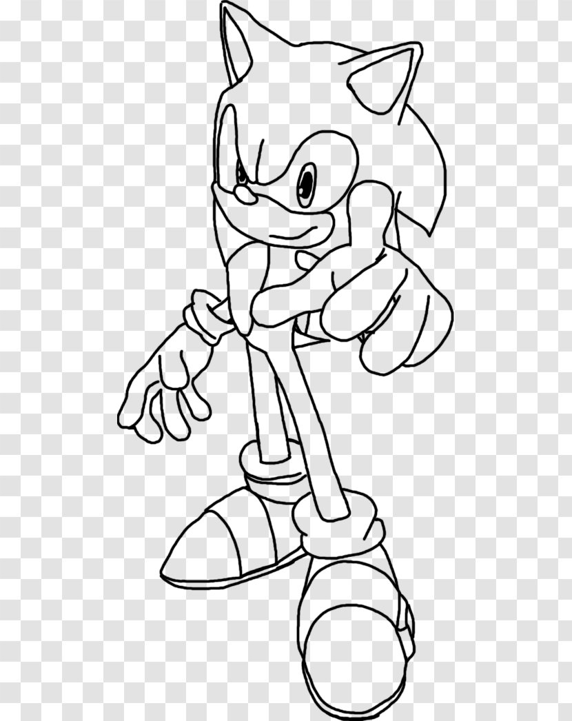 Line Art Sonic And The Black Knight Drawing Shadow Hedgehog Cartoon - Finger - Outline Transparent PNG