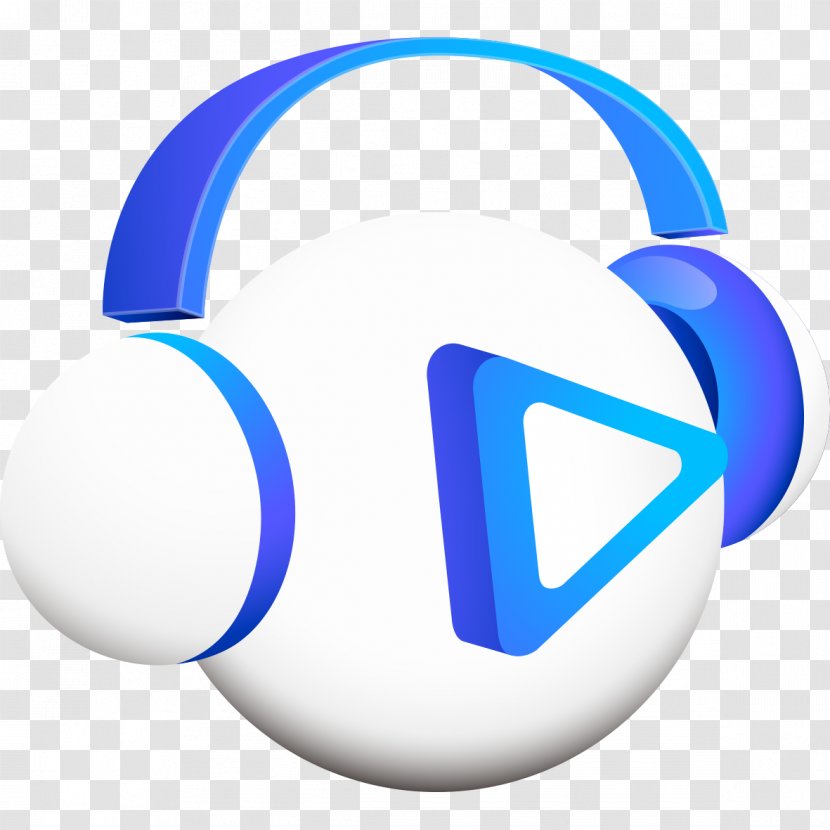 Headphones Media Player Icon - Silhouette - Blue Transparent PNG
