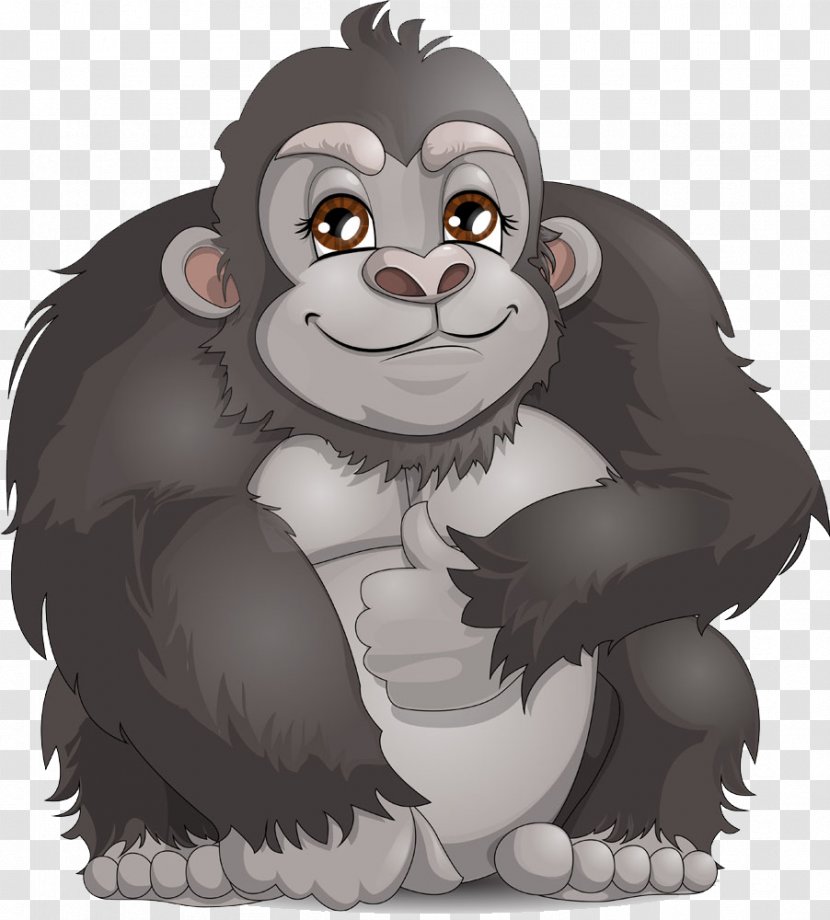 Western Gorilla Ape Clip Art - Primate - Cute Transparent PNG