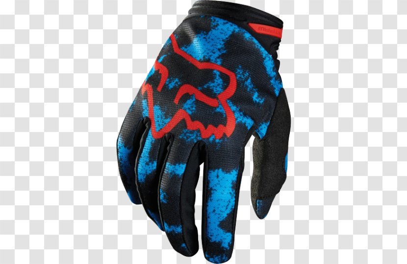 Fox Racing Glove Downhill Mountain Biking Motocross Blue Transparent PNG
