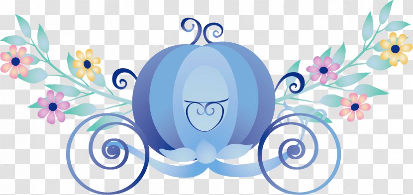 Cinderella Carriage Sticker - Silhouette - Blue Pumpkin Material Transparent PNG