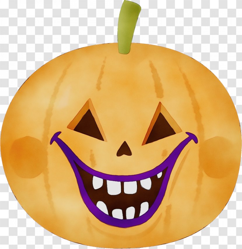 Orange - Watercolor - Jackolantern Mouth Transparent PNG