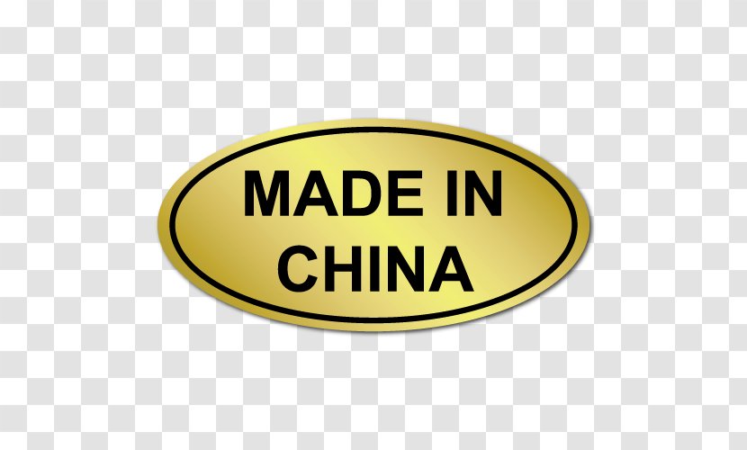 Made In China Sticker Label Country Of Origin - Signage - Gold Foil Transparent PNG
