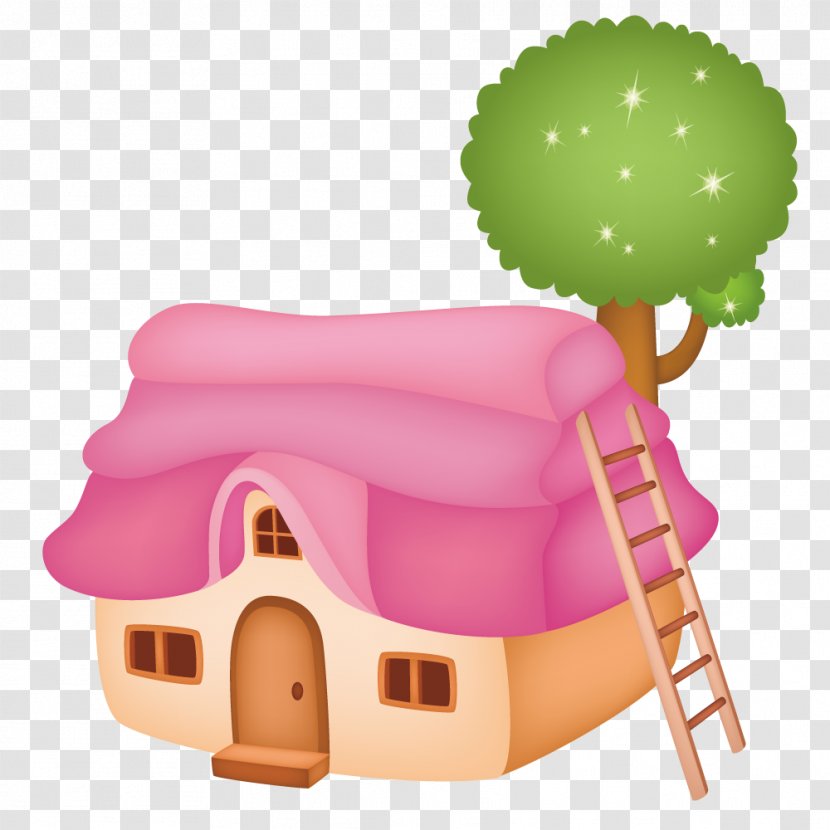 Child Cartoon Kite Illustration - Ink Wash Painting - Small House With A Ladder Transparent PNG