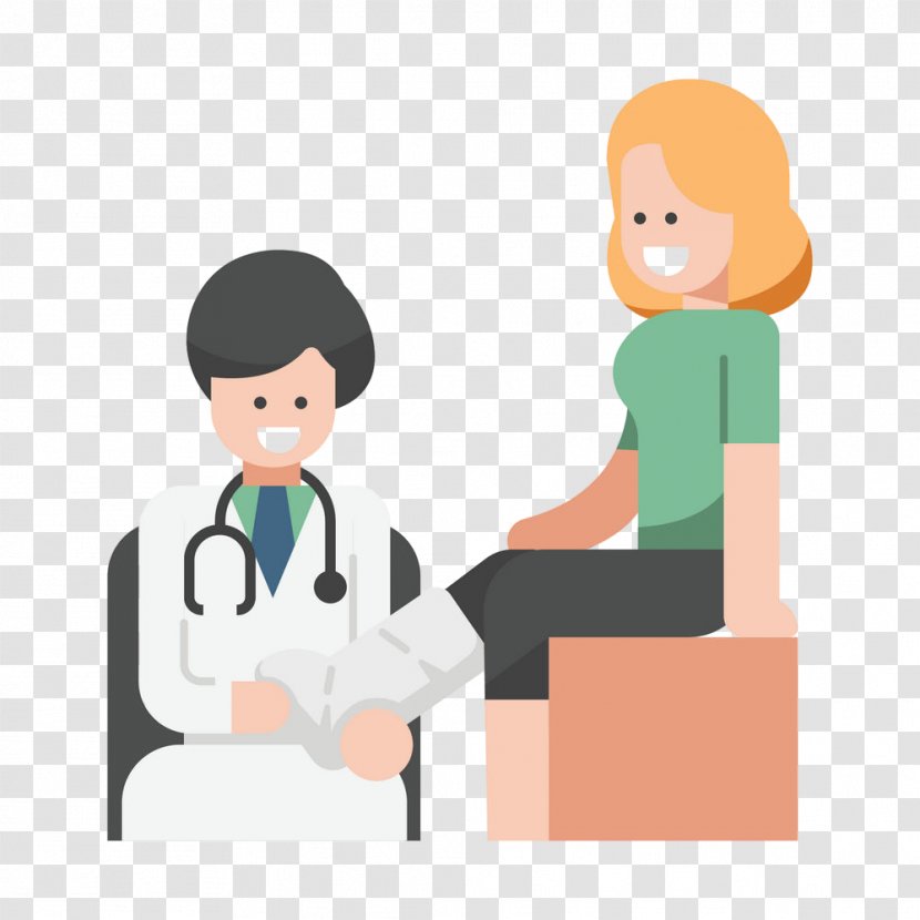 Cartoon Job Sitting Health Care Provider Gesture - Conversation - Patient Transparent PNG
