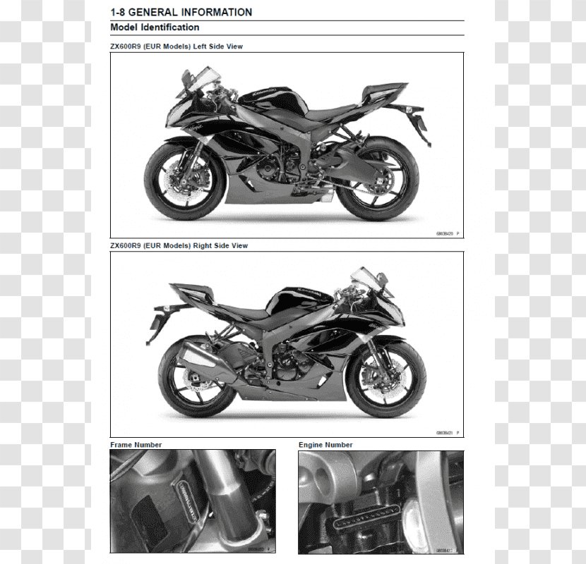 Ninja ZX-6R Kawasaki 600R Motorcycles - Black And White - Motorcycle Service Transparent PNG