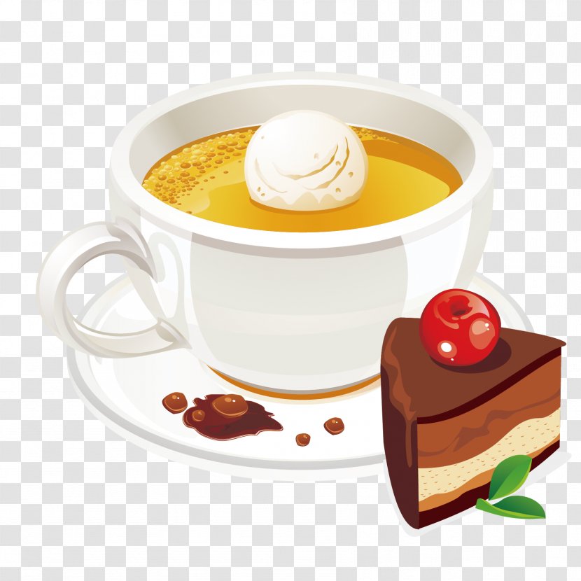 Tea Dessert Cake Pastry Image - Cappuccino Transparent PNG