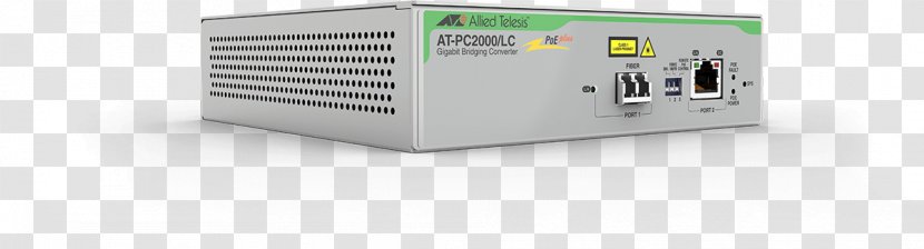 Allied Telesis AT-PC2000/LC AT-PC2000/LC-60 Optical Fiber Small Form-factor Pluggable Transceiver Gigabit Interface Converter - Media Transparent PNG