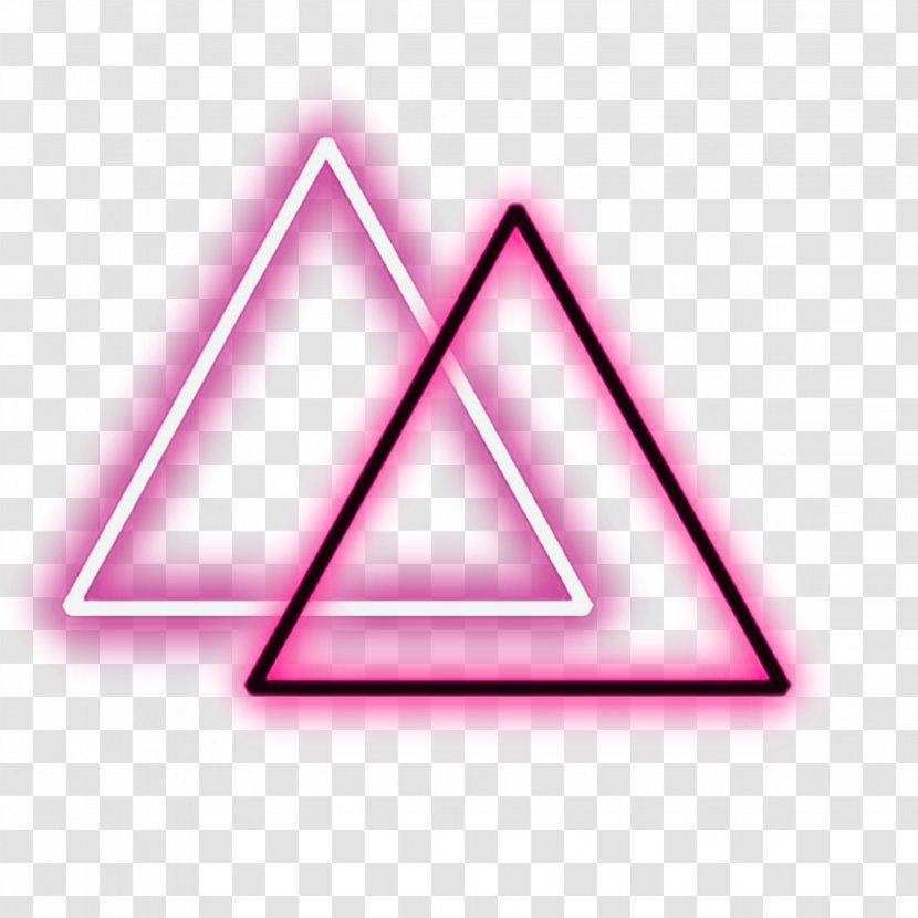 Neon Lighting Clip Art Image - Magenta - Triangel Symbol Transparent PNG