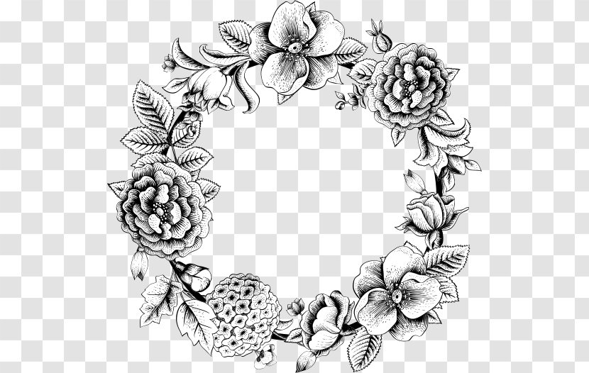 Flower Wreath Drawing Garland Rose - Flora Transparent PNG