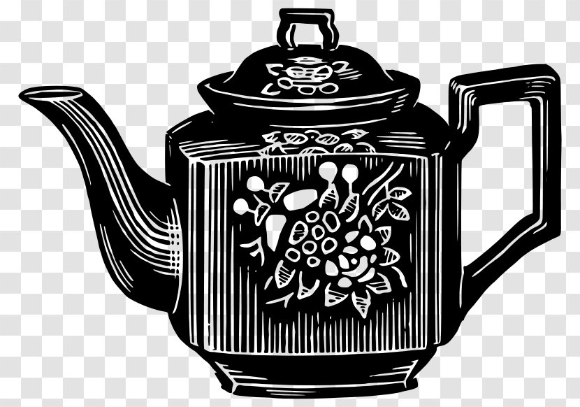 Teapot Teacup Clip Art - Black And White - Tea Transparent PNG