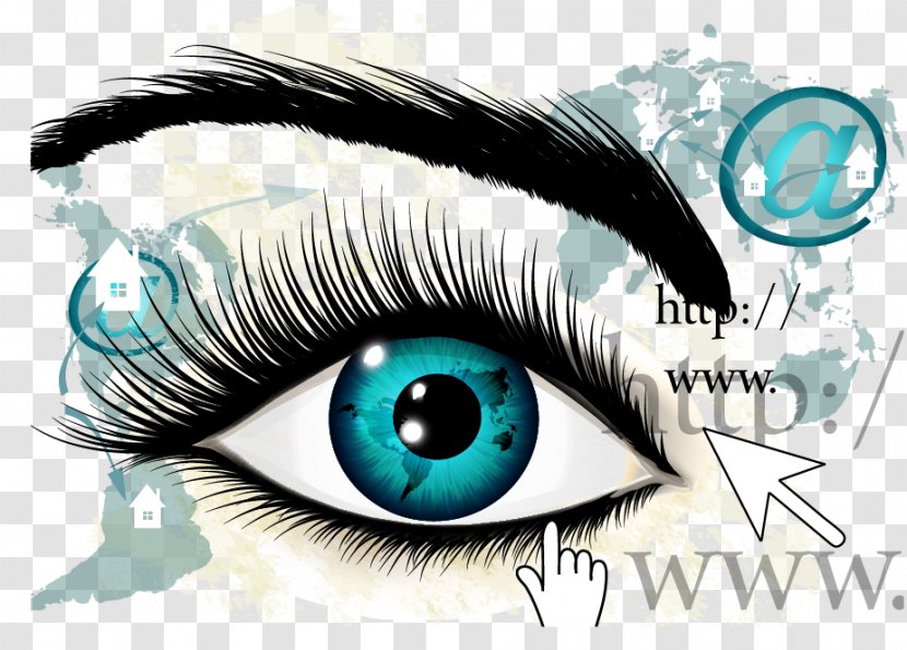 Eye Drawing Euclidean Vector Illustration - Frame - Hand-painted Eyes Material Transparent PNG