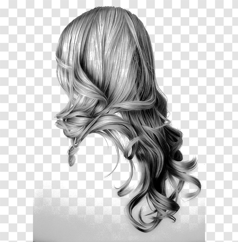 Drawing Hairstyle Long Hair Sketch - Watercolor Transparent PNG