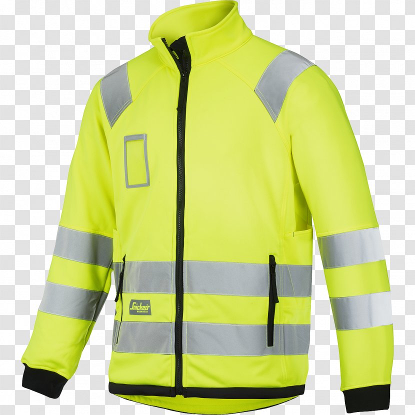 Hoodie High-visibility Clothing Polar Fleece Jacket - Retroreflective Sheeting - Snickers Transparent PNG