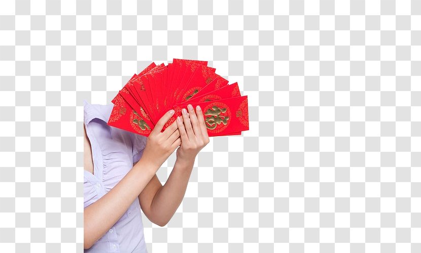 Red Envelope Chinese New Year Stock Photography - Business Lady Holding A Transparent PNG