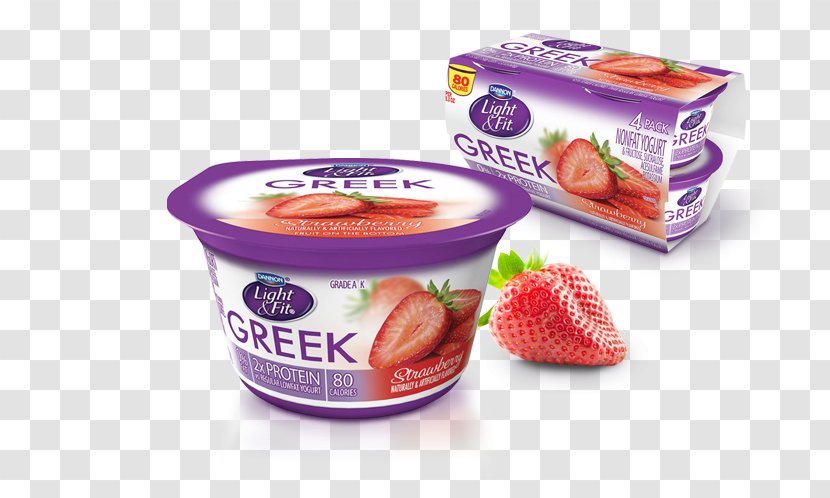 Greek Cuisine Yoghurt Parfait Yogurt Danone - Strawberry Transparent PNG