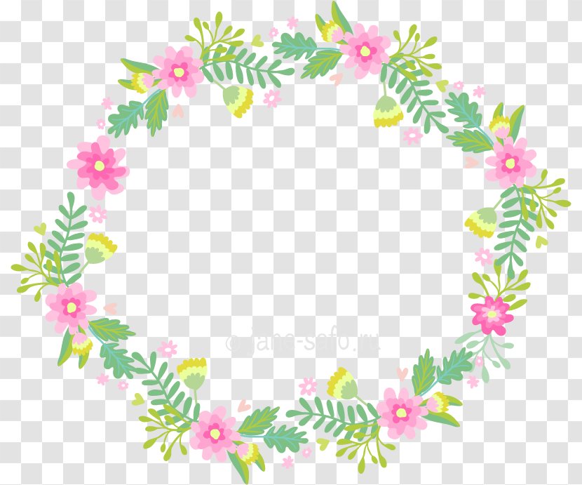 Pink Flower Cartoon - Garland - Plant Lei Transparent PNG