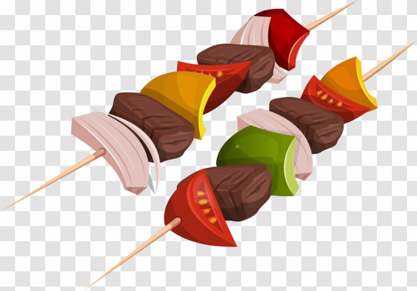 Shish Kebab Doner Barbecue Fast Food - Vector Vegetables And Chicken Transparent PNG