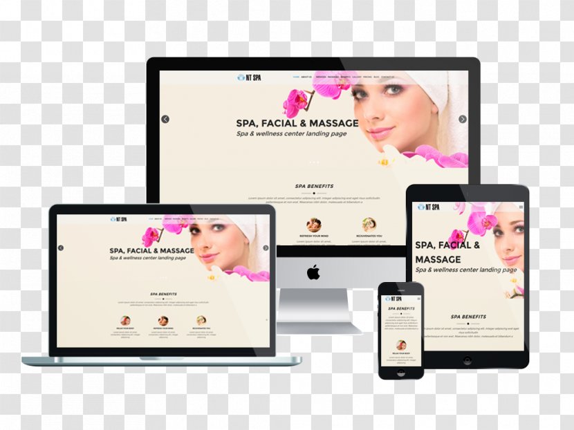 Responsive Web Design Template System Bootstrap - Magenta - Spa Theme Transparent PNG