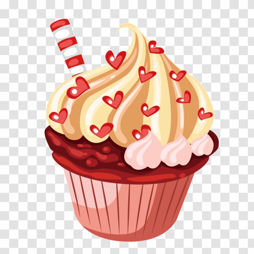 Cupcake American Muffins Frosting & Icing Birthday Cake - Whipped Cream - Pastries Transparent PNG