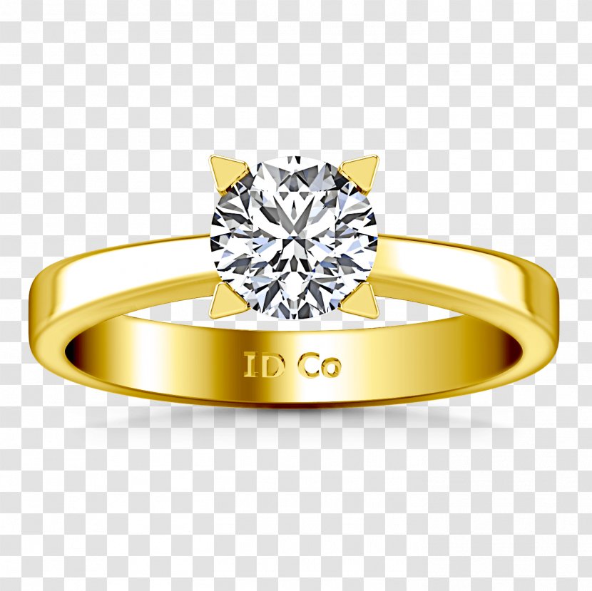 Diamond Wedding Ring Engagement Solitaire - Rings - Yellow Transparent PNG