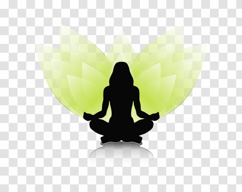 Yoga Cartoon - Silhouette - Sitting Logo Transparent PNG