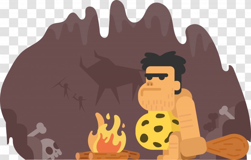 Stone Age The Cave Boy Of Prehistory Neanderthal Caveman - Cartoon Man Transparent PNG
