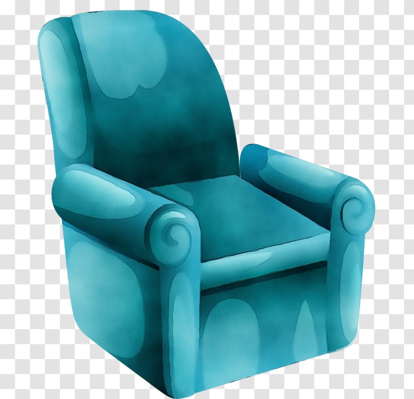Chair Furniture Turquoise Club Aqua - Recliner Teal Transparent PNG