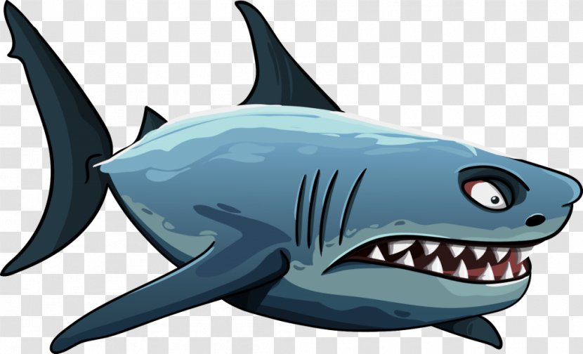 Tiger Shark Great White Vector Graphics Image - Fin - Babyshark Transparent PNG