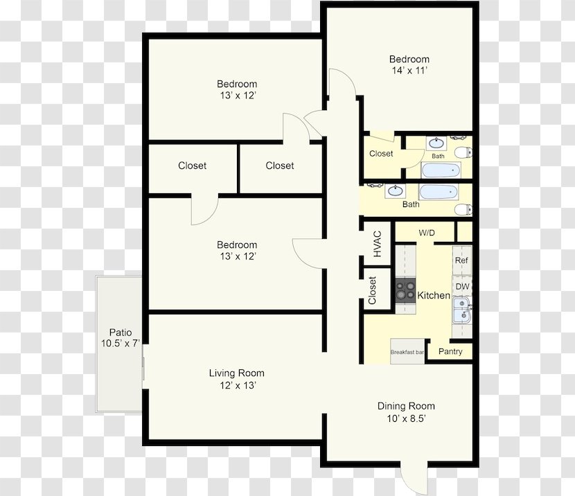 Floor Plan Woodbrook Apartments Drive - Media - Apartment Transparent PNG