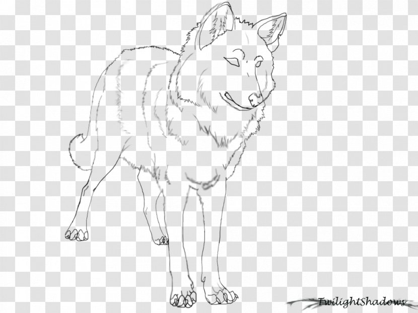Red Fox Dog Line Art Free Base Sketch - Wildlife Transparent PNG