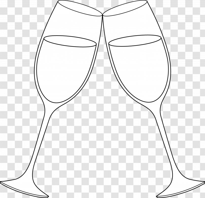 Wine Glass Glasses White Champagne - Wedding Toasting Cliparts Transparent PNG