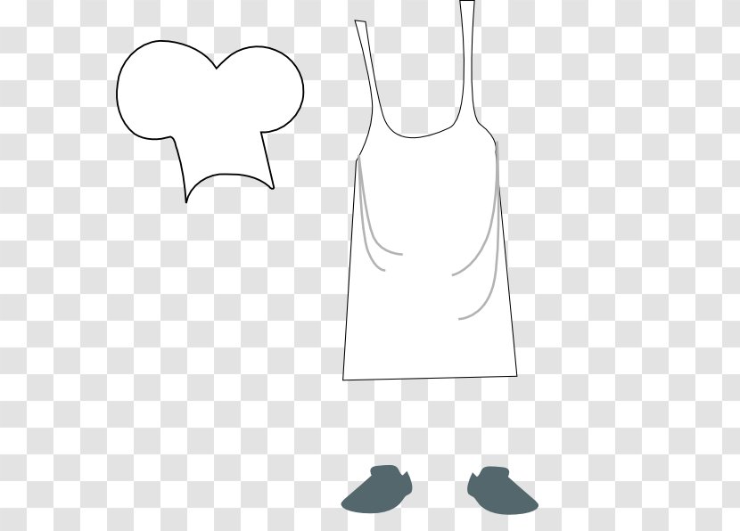 T-shirt Paper White Shoulder - Black And - Pictures Of Aprons Transparent PNG