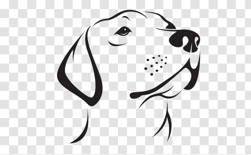 Dog Face White Line Art Nose Transparent PNG