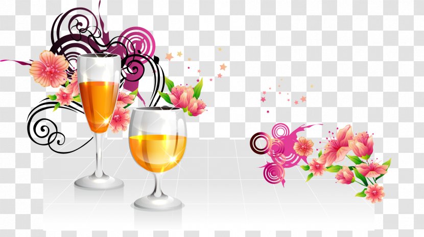 Orange Juice Wine Cocktail Garnish - Glass - Vector Transparent PNG