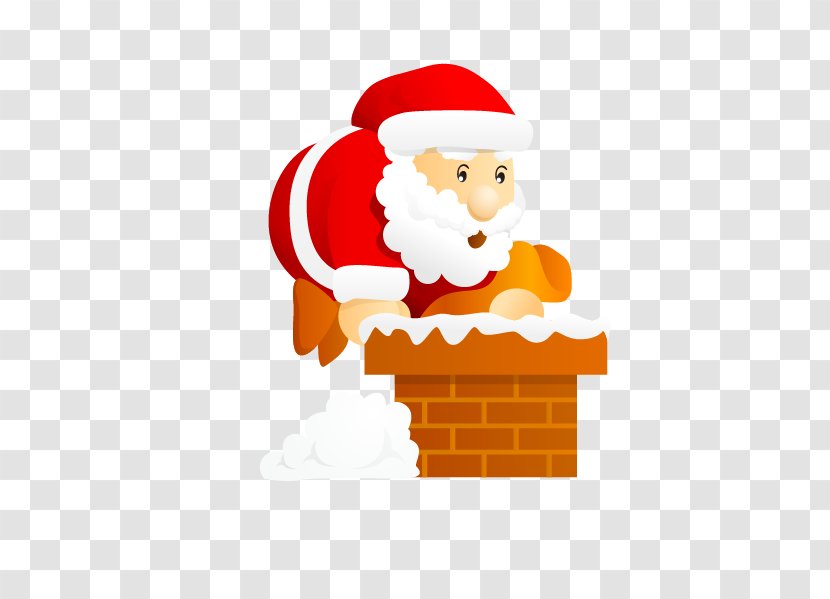 Santa Claus Reindeer Chimney Icon - Climbing Transparent PNG