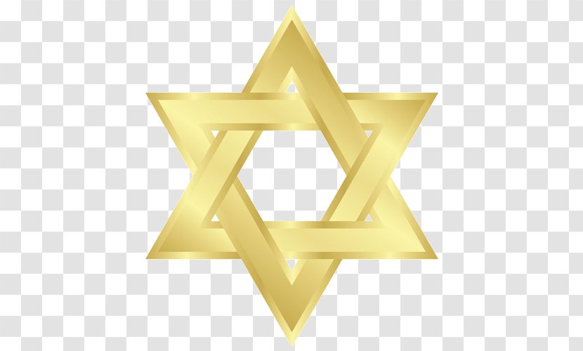 Star Of David Judaism Clip Art - Yellow - Gold Hexagon Transparent PNG