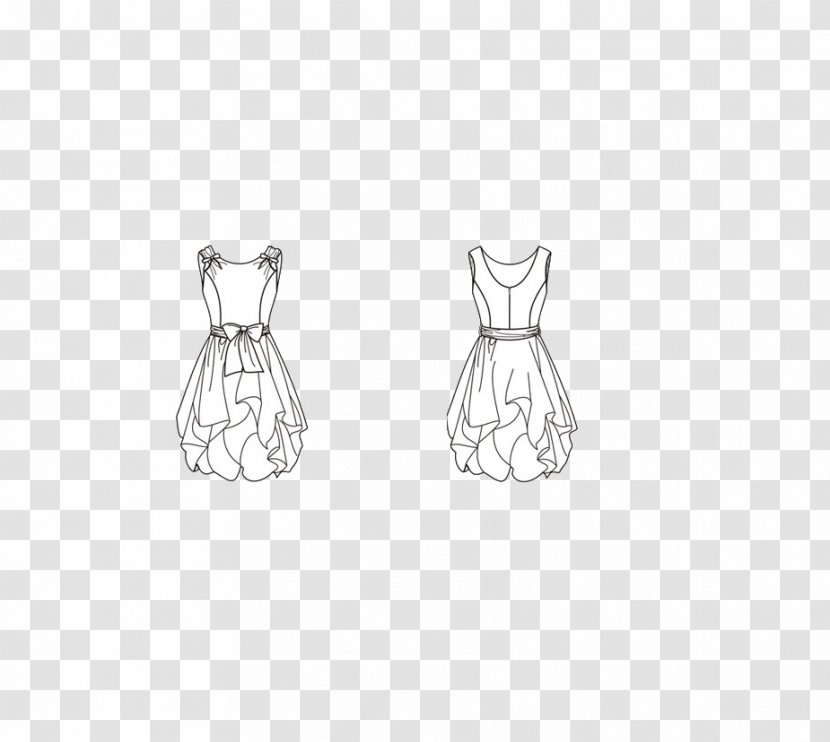 Earring Black And White Skirt Dress Designer - Simple Hand-painted Pen Transparent PNG