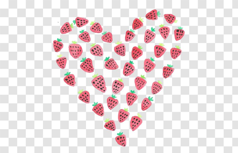 Strawberry Heart Drawing Transparent PNG