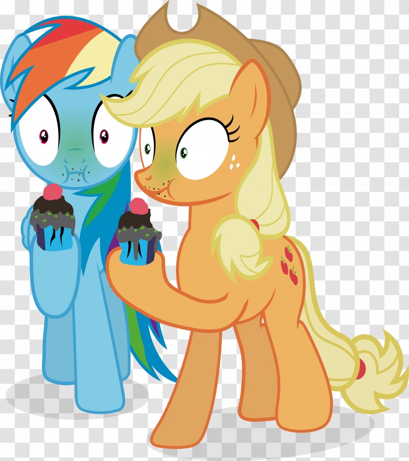 Pony Rainbow Dash Applejack Horse Cupcake - Watercolor Transparent PNG