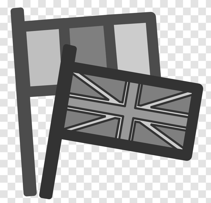 Flag Of The United Kingdom England Clip Art - Black And White Transparent PNG