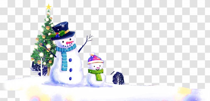 Christmas Tree Winter Snow - Snowman - Creative Transparent PNG