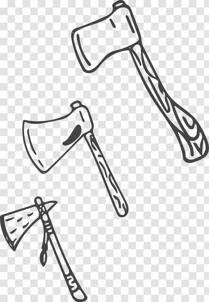Black And White Download Axe - Line Art - Vector Ax Transparent PNG