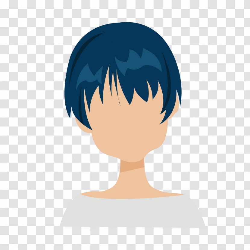 Wig Blue Designer - Cartoon - Women Short Wigs Transparent PNG