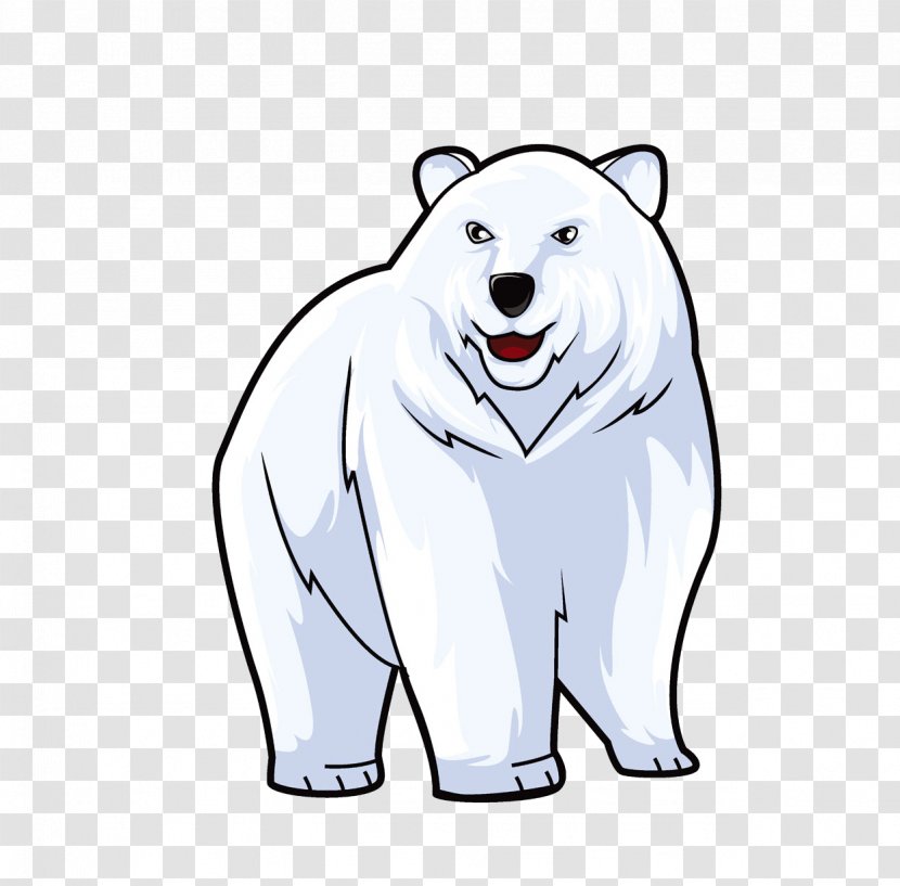 Polar Bear Cartoon - Flower Transparent PNG