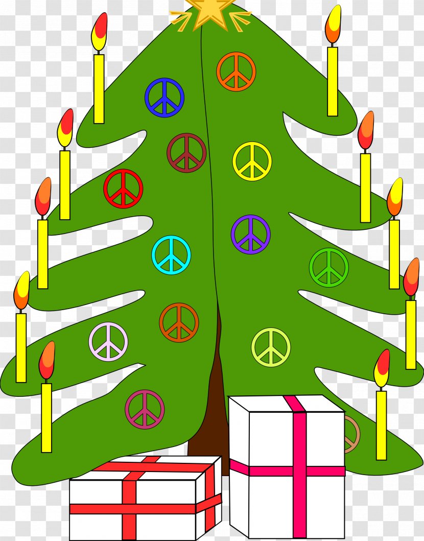 Christmas Tree Candle Clip Art - Menorah - Peace Symbol Transparent PNG