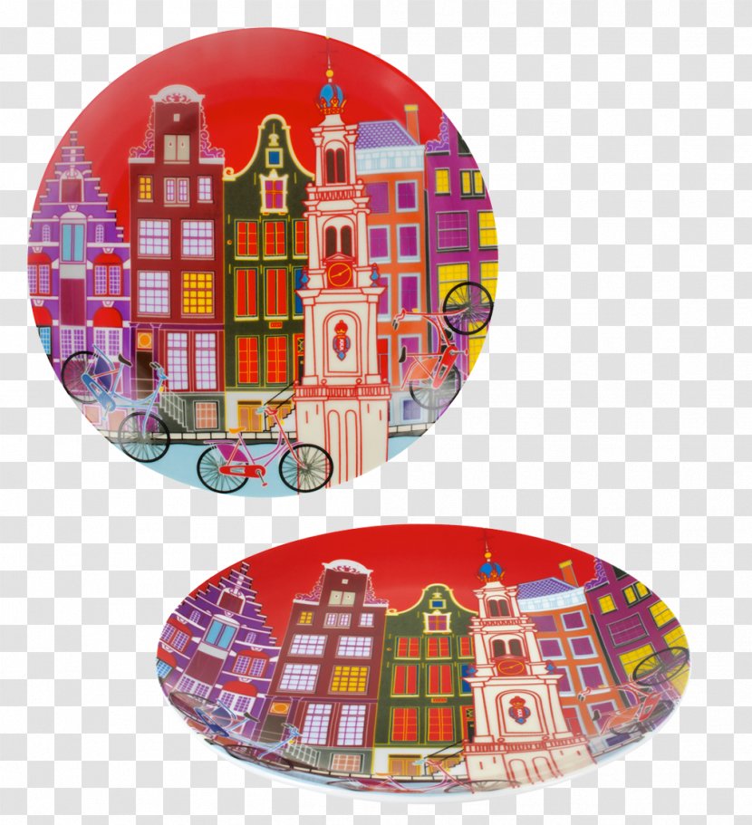 Plate City Car Souvenir Dish - Dishware Transparent PNG