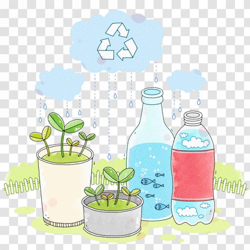 Bottle Resource Drop - Recycling - Clouds And Bottles Transparent PNG
