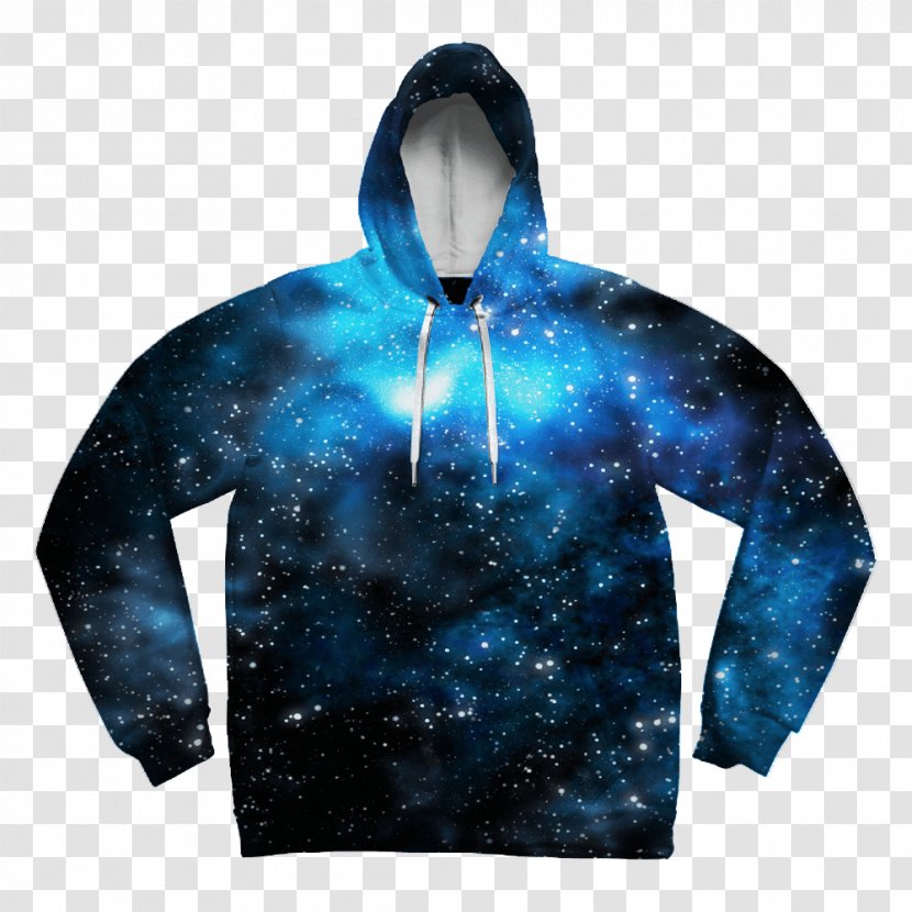 Hoodie T-shirt Bluza Clothing Sweater - Blue - Space Galaxy Transparent PNG