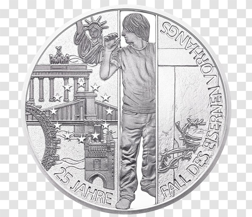 Iron Curtain Coin Of The Year Award Delcam Germany - Krause Publications - Fall Berlin Wall Transparent PNG